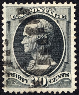 30c Alexander Hamilton single, 1870. Creator: Unknown.