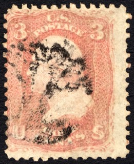 3c Washington with Thomaston, CT Charter Oak single, c. 1861. Creator: Unknown.
