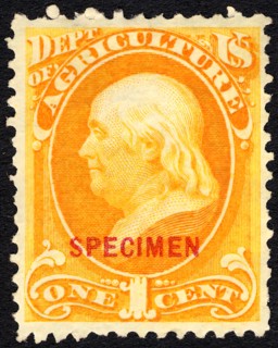1c Franklin Agriculture Department special printing single, 1875. Creator: Unknown.