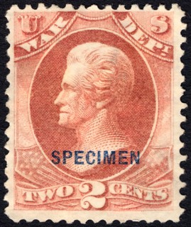 2c Andrew Jackson War Department special printing single, 1875. Creator: Unknown.