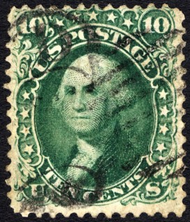 10c Washington type I single, 1861. Creator: Unknown.