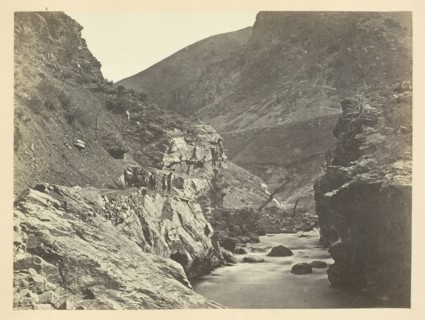 Devil's Gate, (From Below) Weber Canon, Wasatch Mountain, 1868/69. Creator: Andrew Joseph Russell.