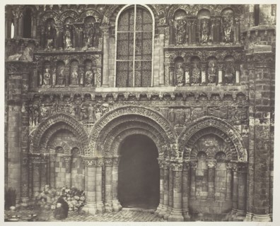 Notre Dame de Poitiers (Vienne), West Facade, 1854/55, printed 1858/63. Creators: Bisson Frères, Louis-Auguste Bisson, Auguste-Rosalie Bisson.