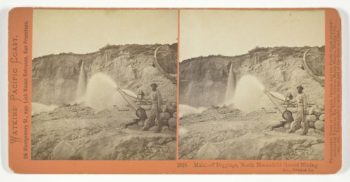 Malakoff Diggings, North Bloomfield Gravel Mining Co., Nevada County, 1871. Creator: Carleton Emmons Watkins.