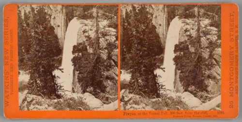 Piwyac, or the Vernal Fall, 300 feet from the cliff, Yosemite Valley, Mariposa County, Cal., 1878/81 Creator: Carleton Emmons Watkins.