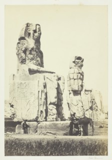 The Statues of Memnon, Plain of Thebes, 1857. Creator: Francis Frith.