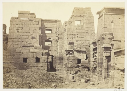The Temple Palace, Medinet-Haboo, c. 1857. Creator: Francis Frith.