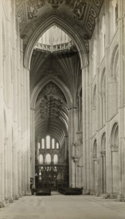Ely Cathedral: Nave to East, from Octagon Arch, 1891. Creator: Frederick Henry Evans.