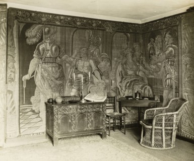 Kelmscott Manor: In the Tapestry Room, 1896. Creator: Frederick Henry Evans.