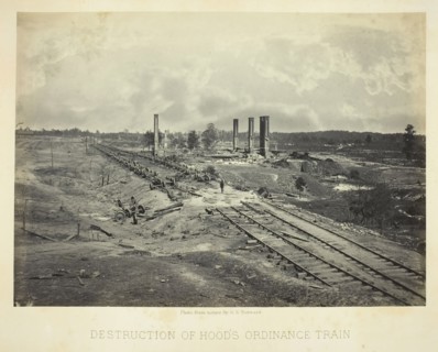 Destruction of Hood's Ordinance Train, 1864. Creator: George N. Barnard.