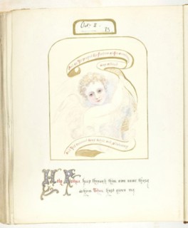 Untitled [cherub and religious text], 1855/68. Creator: Georgina Cowper.