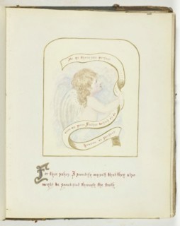 Untitled [cherub with religious text], 1855/68.  Creator: Georgina Cowper.