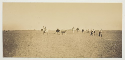 Untitled [visitors watching military manoeuvres], 1857.  Creator: Gustave Le Gray.
