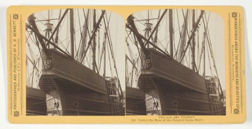 Under the Bow of the Caravel Santa Maria, 1887/93. Creator: Henry Hamilton Bennett.