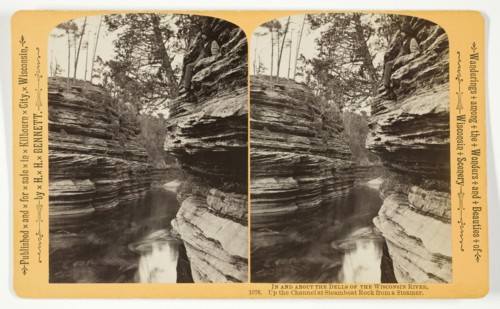 Up the Channel at Steamboat Rock from a Steamer, 1870/1908. Creator: Henry Hamilton Bennett.