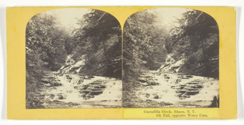 Cascadilla Creek, Ithaca, N.Y. 5th Fall, opposite Water Cure, 1860/65. Creator: J. C. Burritt.