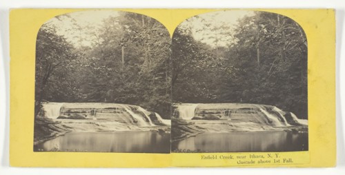 Enfield Creek, near Ithaca, N.Y. Cascade above 1st Fall, 1860/65. Creator: J. C. Burritt.