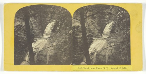 Lick Brook, near Ithaca, N.Y. 1st and 2d Falls, 1860/65. Creator: J. C. Burritt.