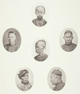 Cantonese Boy; Cantonese Merchant; Mongolian Male Head; A Venerable Head; A Labourer..., c. 1868. Creator: John Thomson.