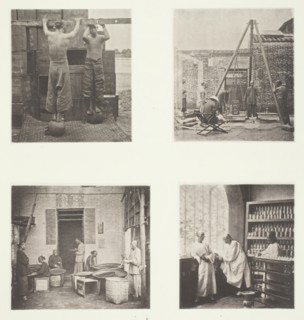 Rolling Scented Caper and Gunpowder Teas; Weighing Tea for Exportation; A Tea House..., c. 1868. Creator: John Thomson.