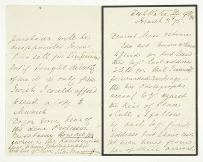 Autograph Letter, March 3, 1875. Creator: Julia Margaret Cameron.