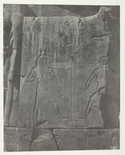 Gournah, Sculptures du Trône des Colosses; Thèbes, 1849/51, printed 1852. Creator: Maxime du Camp.