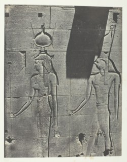 Kalabscheh, Sculptures De La Façade Postérieure Du Temple; Nubie, 1849/51, printed 1852. Creator: Maxime du Camp.