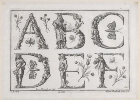Decorated Roman alphabet, 18th century., 18th century. Creator: Jeremias Wachsmuth.
