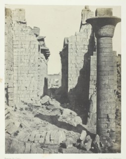 Palais de Karnak, Cour des Bubastites et Entrée Principale de la Salle Hypostyle; Thèbes, 1849/51. Creator: Maxime du Camp.