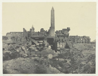 Palais de Karnak, Sanctuaire de Granit et Salle Hypostyle; Thèbes, 1849/51, printed 1852. Creator: Maxime du Camp.