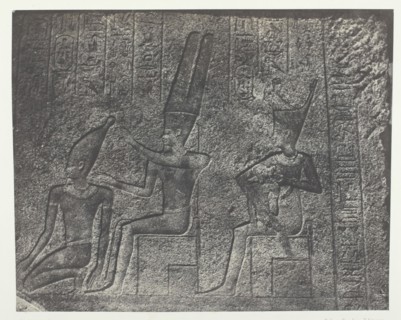 Palais de Karnak, Sculptures Extérieures du Sanctuaire de Granit; Thèbes, 1849/51, printed 1852. Creator: Maxime du Camp.