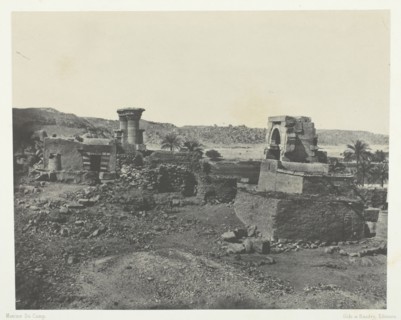 Village et Temple de l'Ile de Béghé, à l'Ouest de Philoe; Nubie, 1849/51, printed 1852. Creator: Maxime du Camp.