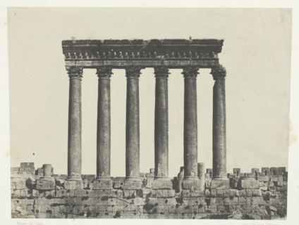 Baalbeck (Héliopolis), Colonnade Du Temple Du Soleil; Syrie, 1849/51, printed 1852. Creator: Maxime du Camp.