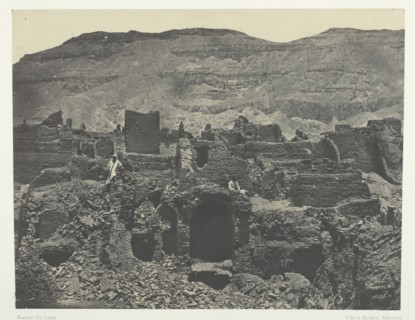 Médinet-Habou, Ruines de la Ville de Papa; Thèbes, 1849/51, printed 1852. Creator: Maxime du Camp.