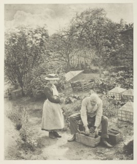 A Garden End (Suffolk), c. 1883/87, printed 1888. Creator: Peter Henry Emerson.