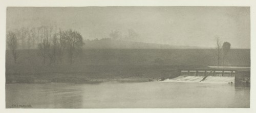 A Rainy Day at Flander's Weir, 1880s. Creator: Peter Henry Emerson.