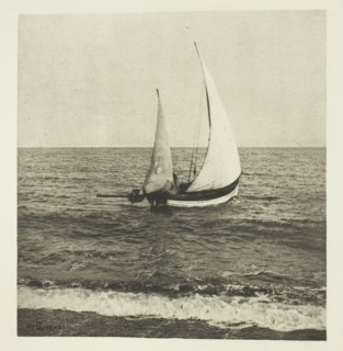 A Suffolk Shrimper "Going Off", c. 1883/87, printed 1888. Creator: Peter Henry Emerson.