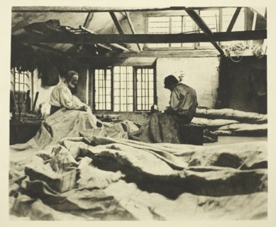 In a Sail-Loft, 1887. Creator: Peter Henry Emerson.