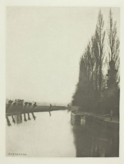 Poplars and Pollards on the Lea, Near Broxbourne, 1880s. Creator: Peter Henry Emerson.