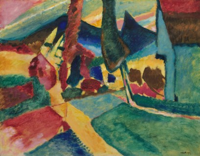 Landscape with Two Poplars, 1912. Creator: Vassily Kandinsky.