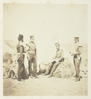 Captain Walker, 30th Regiment, reading General Orders, 1855. Creator: Roger Fenton.