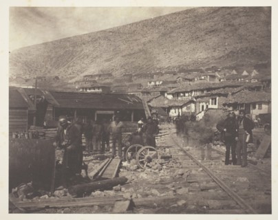 The Railway Yard, Balaklava, 1855. Creator: Roger Fenton.
