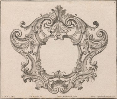 Design for a Cartouche, Plate 6 from 'Neü inventierte sehr dienstiche Schil..., Printed ca. 1750-56. Creator: Jeremias Wachsmuth.