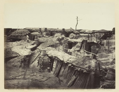 Quarters of Men in Fort Sedgwick, May 1865. Creator: Alexander Gardner.