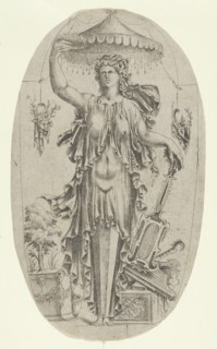 Term in the Form of a Woman with Musical Instrument, 1535-55. Creator: Jean Mignon.