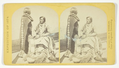 Ute Braves, of the Kah-poh-teh band, Northern New Mexico, in "full dress", 1874. Creator: Tim O'Sullivan.