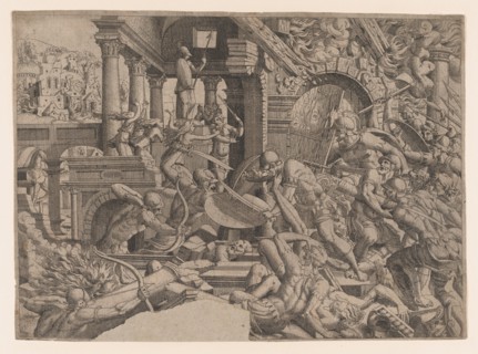 The Sack of Troy, 1535-55. Creator: Jean Mignon.