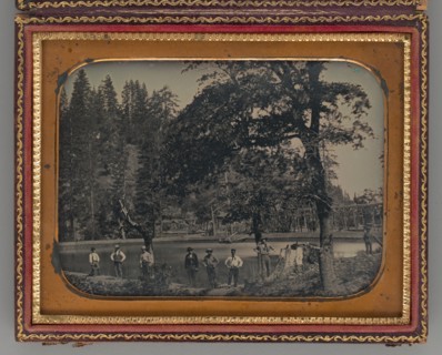 Untitled (Gold Miners in Front of a Pond), 1850. Creator: Unknown.