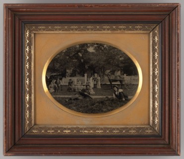 Untitled (Group Portrait of People in a Park), 1870. Creator: Unknown.