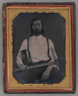 Untitled (Portrait of a Man Holding a Pick-Axe), 1851. Creator: Unknown.